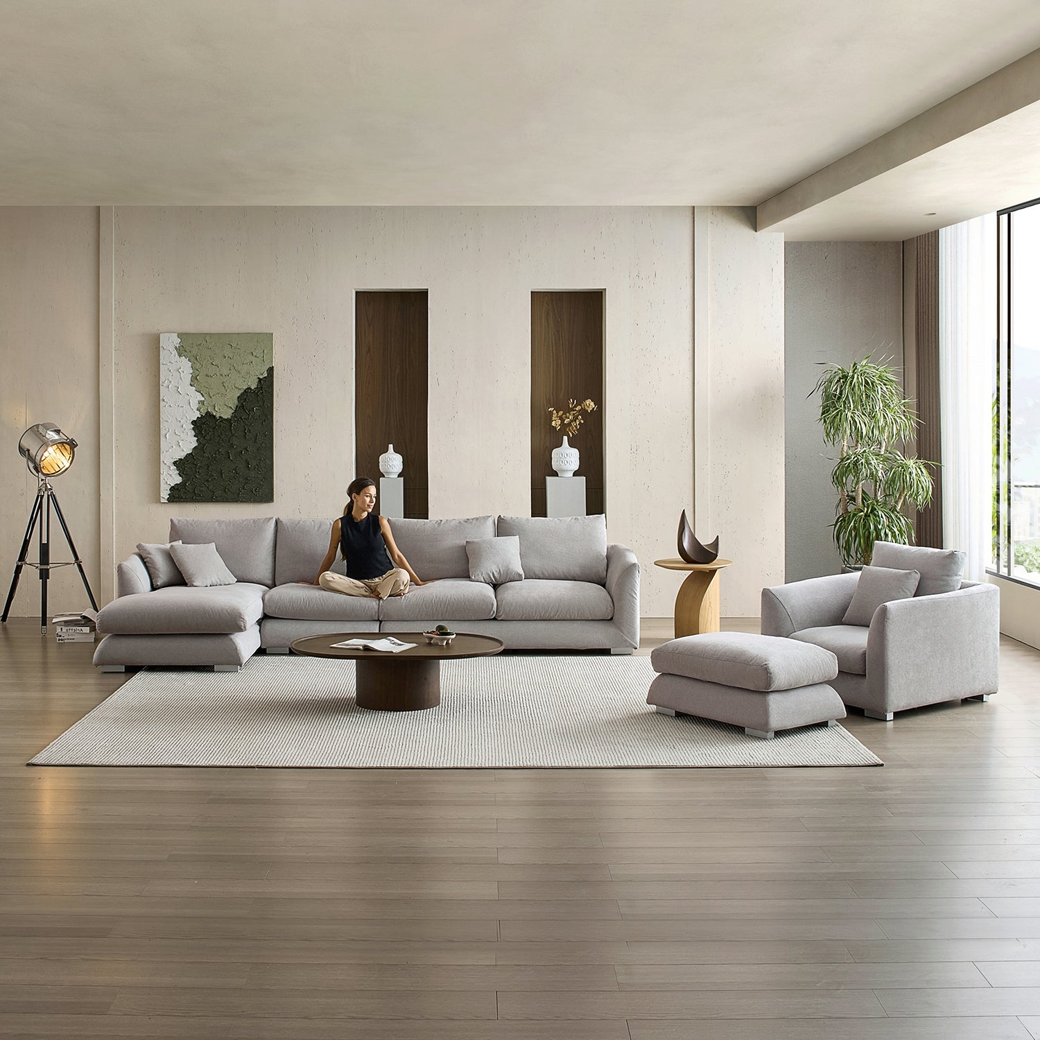 Feathers Washable Couch Sectional Set 142 Inches