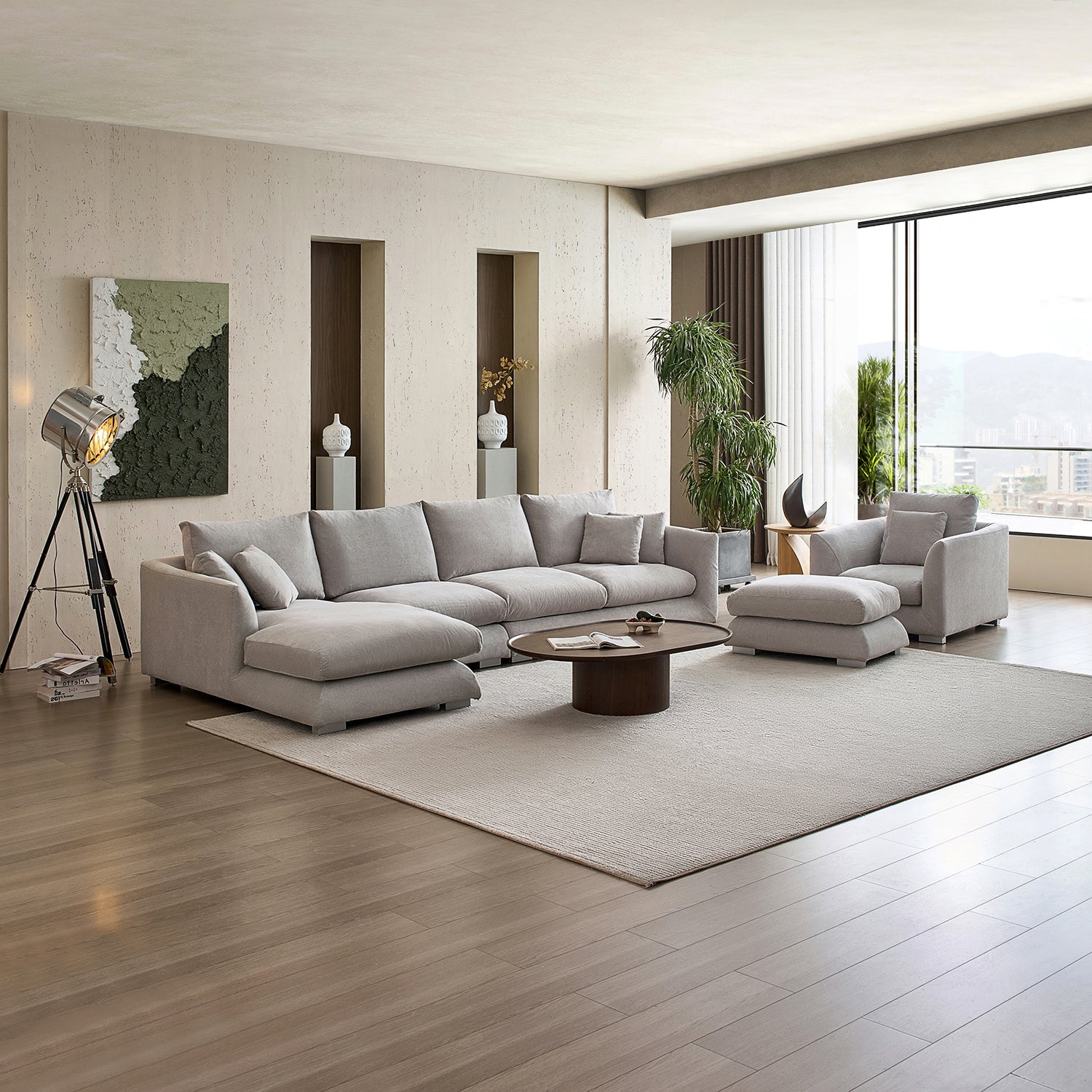 Feathers Washable Couch Sectional Set 142 Inches