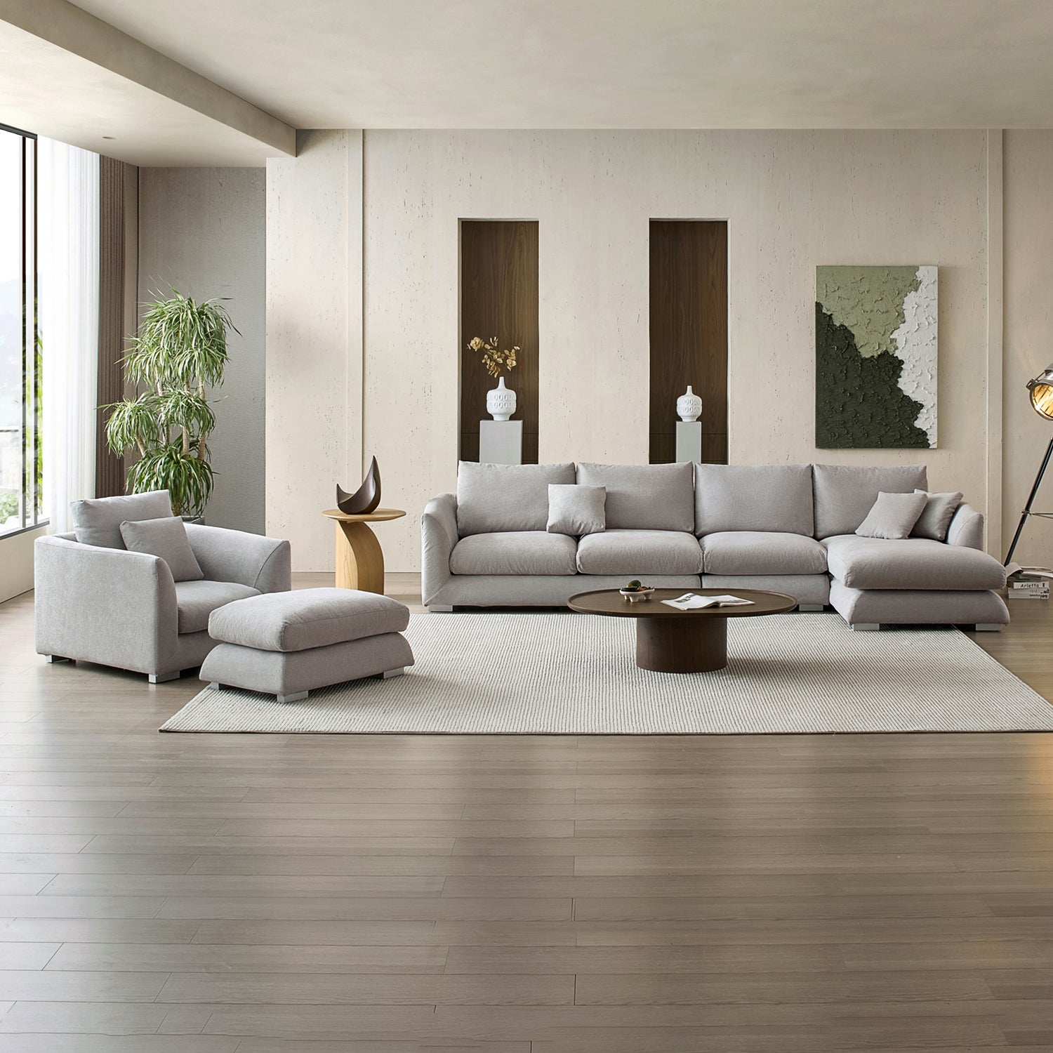 Feathers Washable Couch Sectional Set 142 Inches