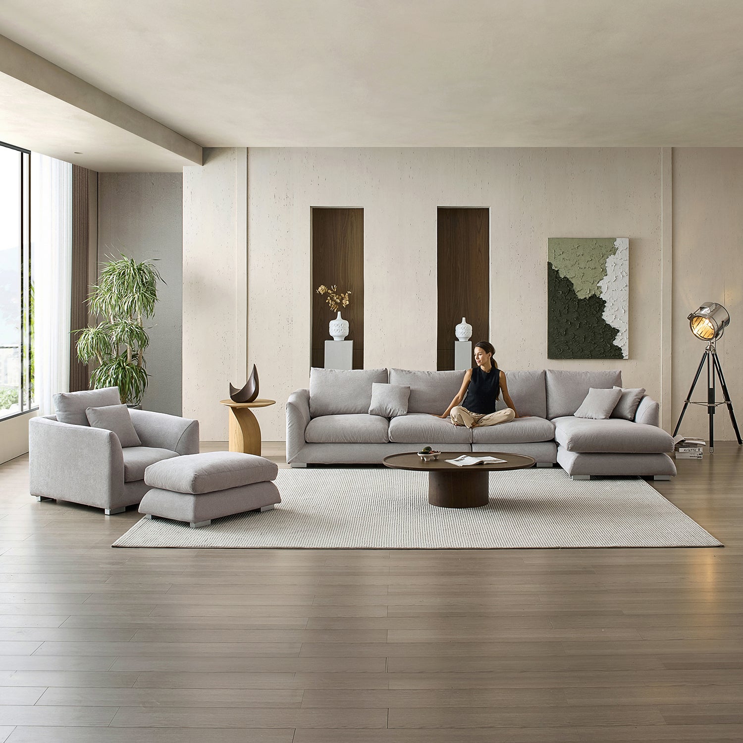 Feathers Washable Couch Sectional Set 142 Inches