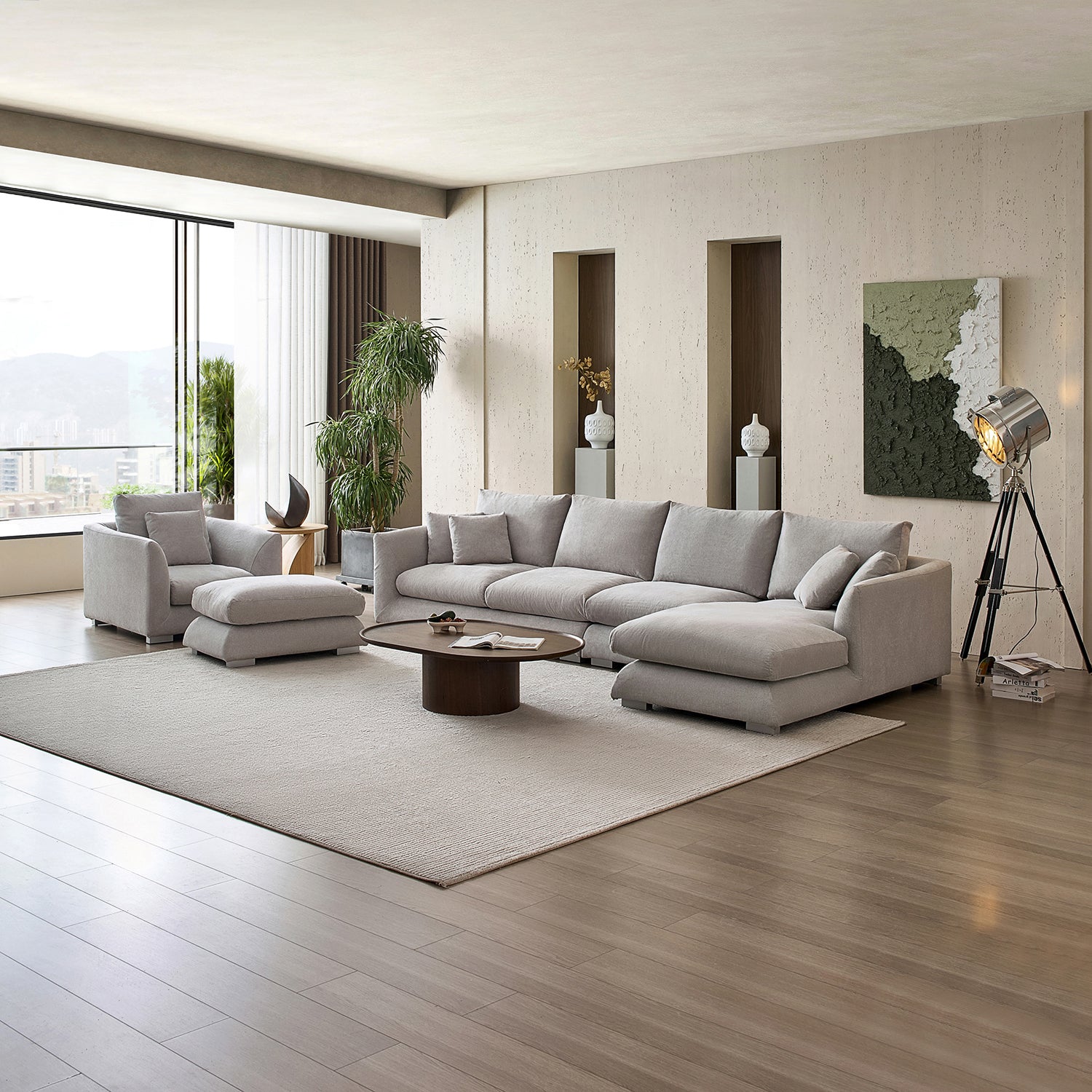 Feathers Washable Couch Sectional Set 142 Inches