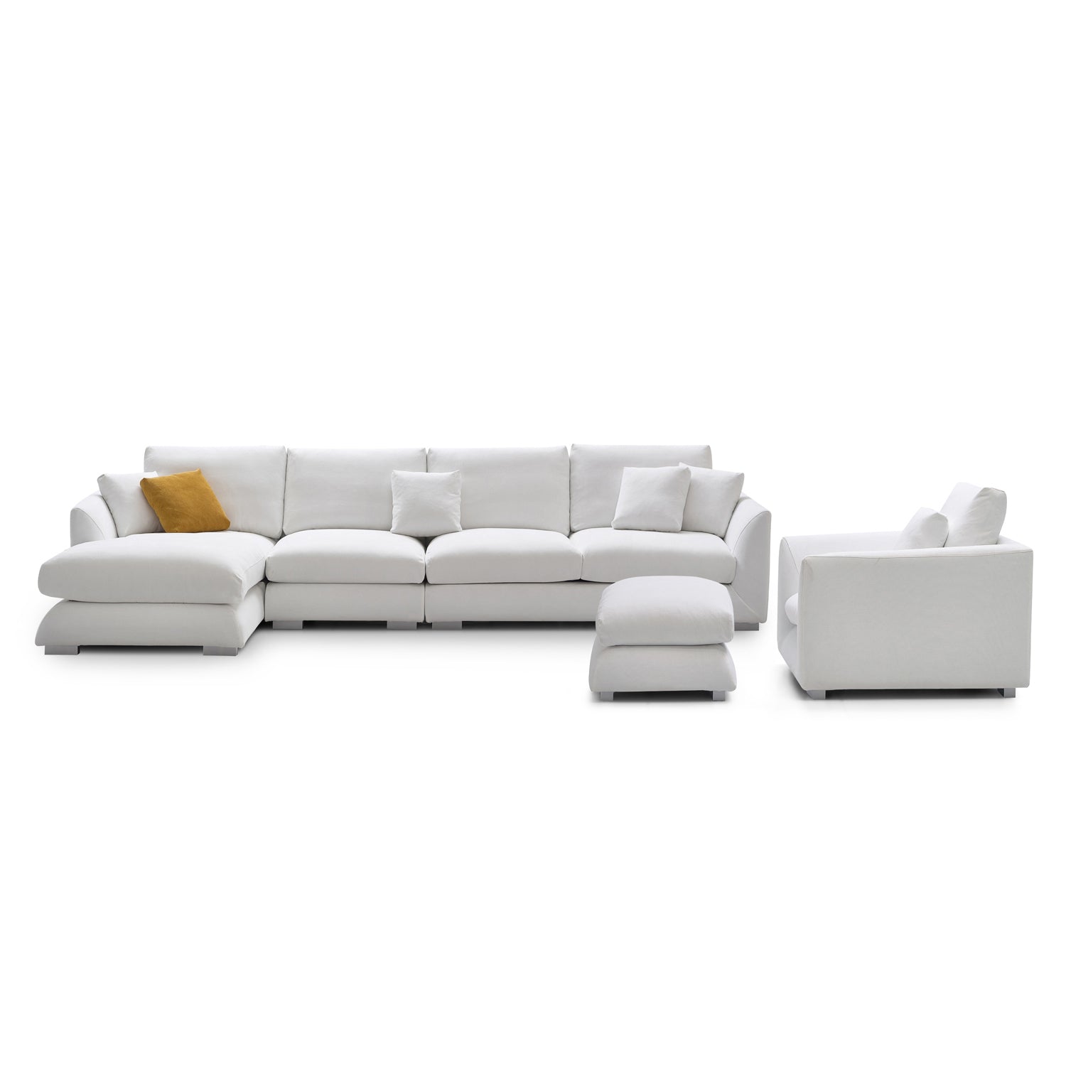 Feathers Washable Couch Sectional Set 142 Inches