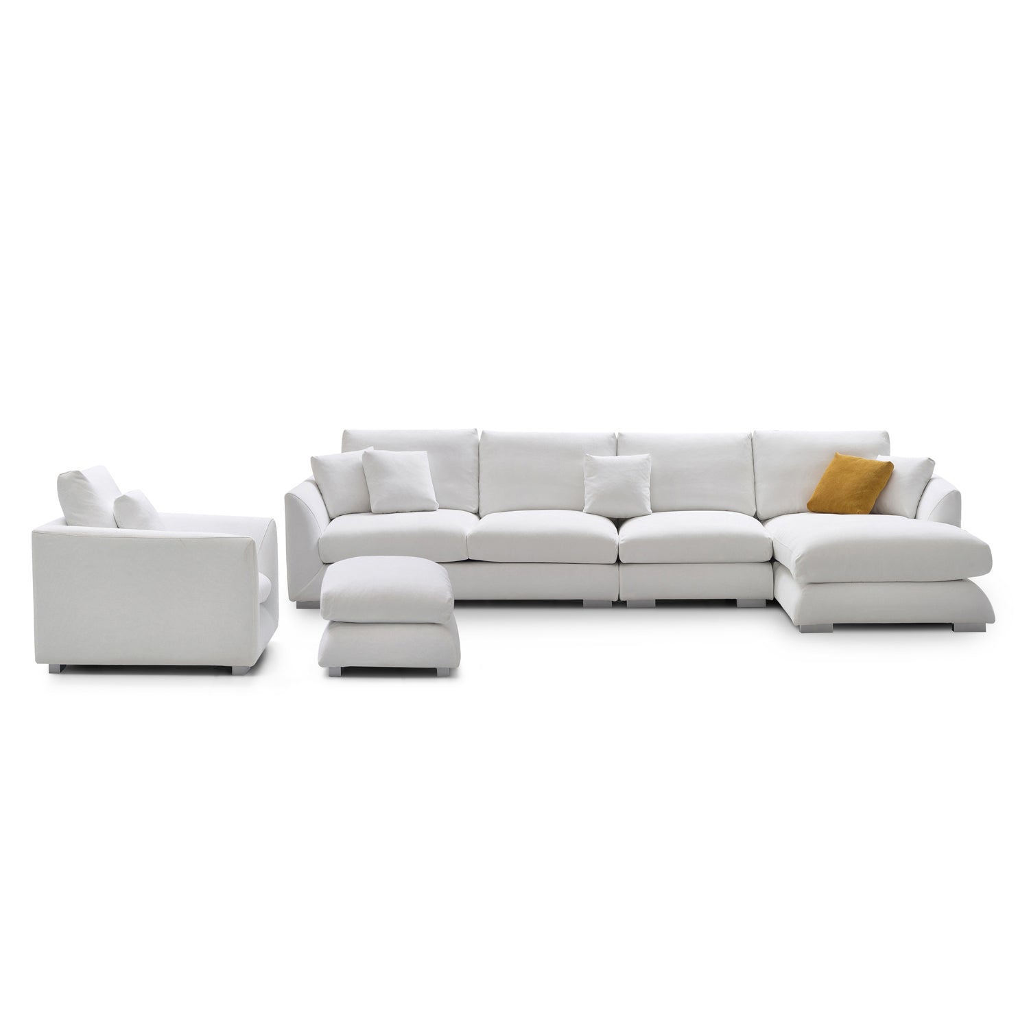 Feathers Washable Couch Sectional Set 142 Inches