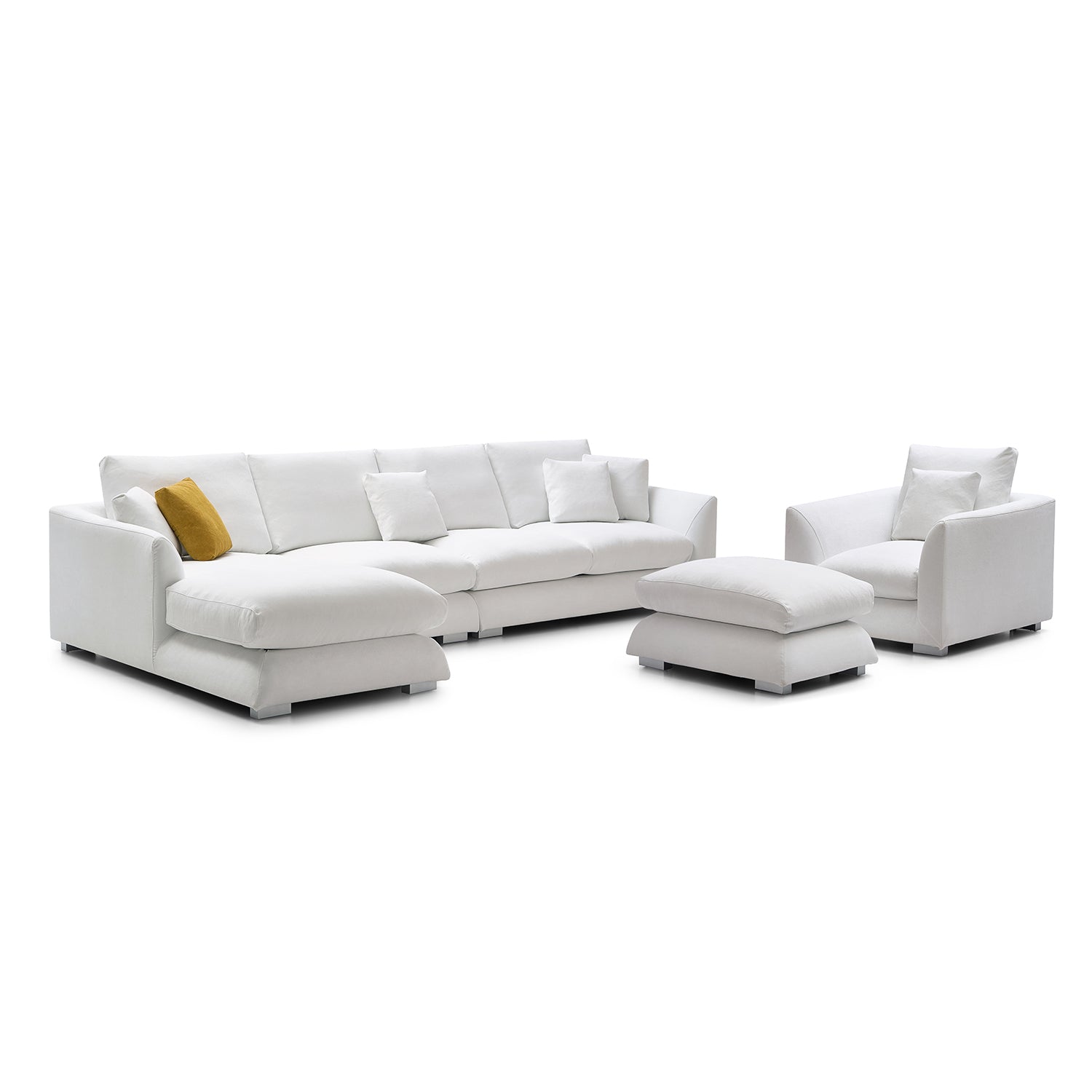 Feathers Washable Couch Sectional Set 142 Inches