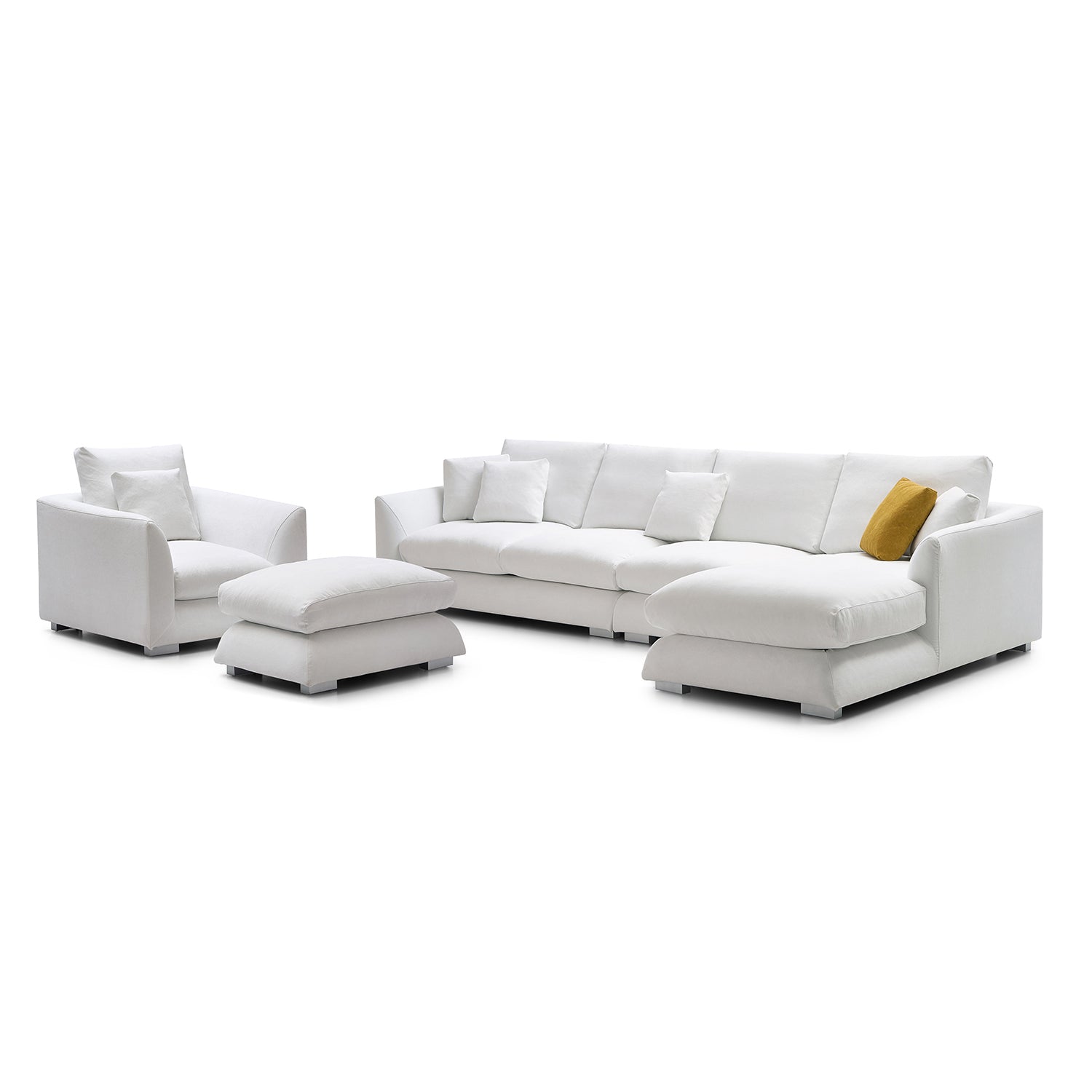 Feathers Washable Couch Sectional Set 142 Inches