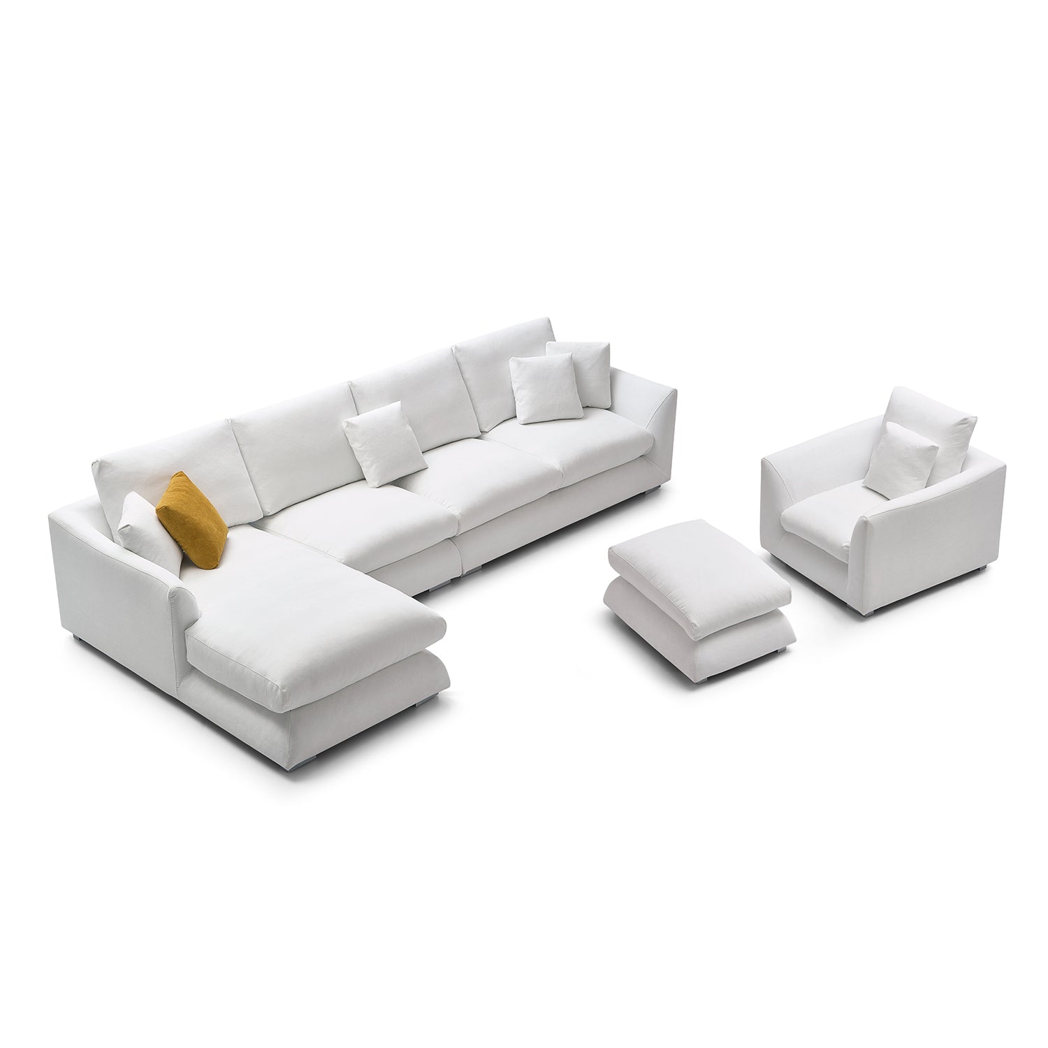 Feathers Washable Couch Sectional Set 142 Inches