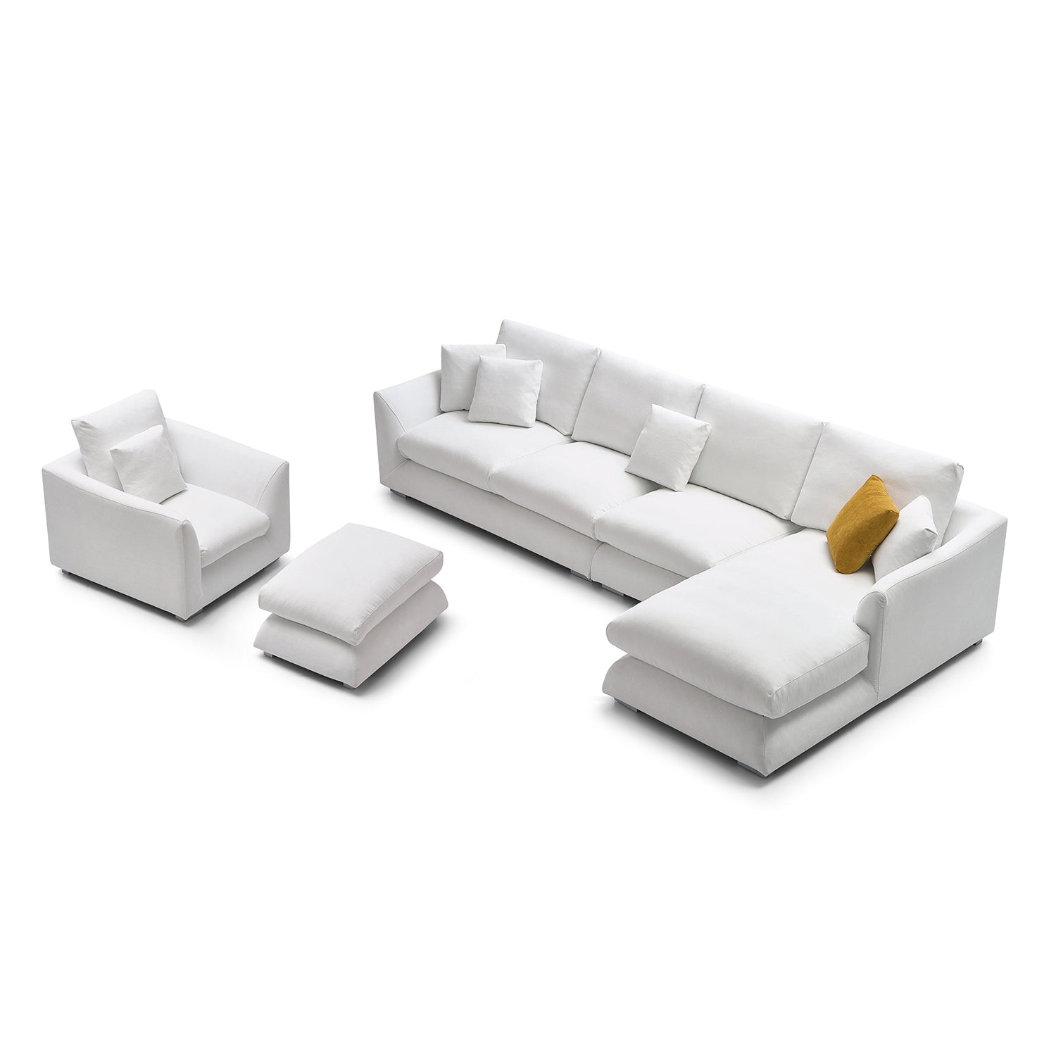 Feathers Washable Couch Sectional Set 142 Inches