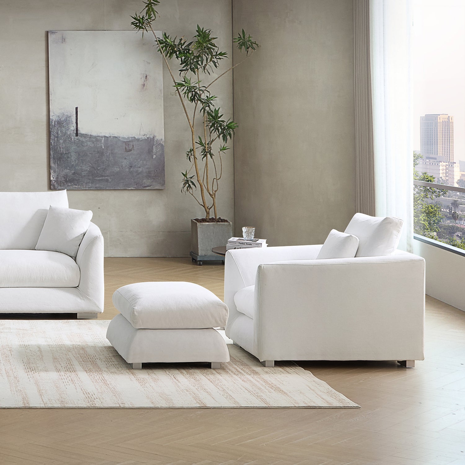 Feathers Washable Couch Sectional Set 142 Inches