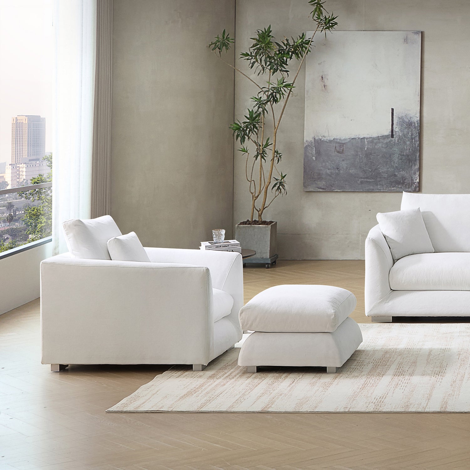 Feathers Washable Couch Sectional Set 142 Inches