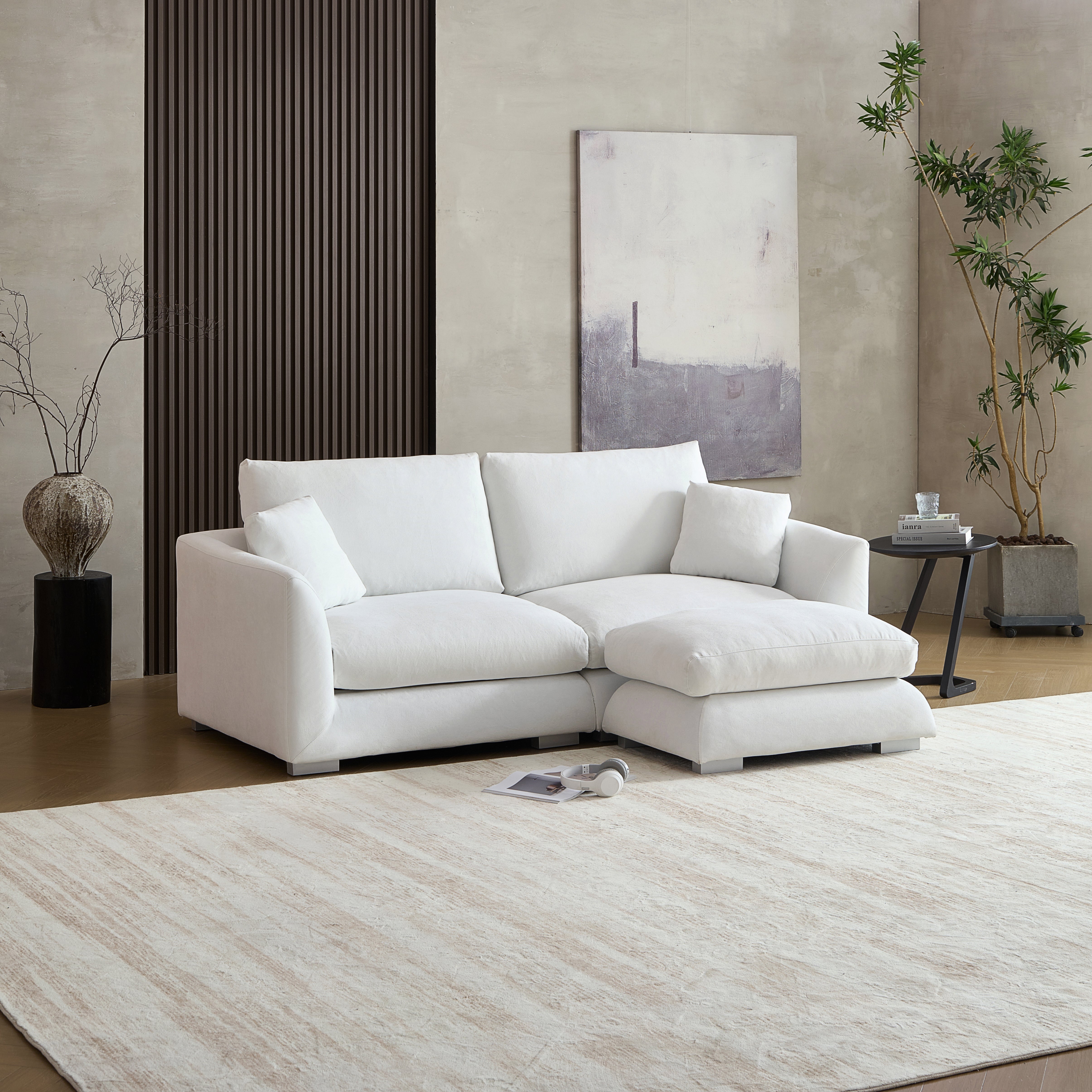 Feathers Sofa with Ottoman 84-103 Inches