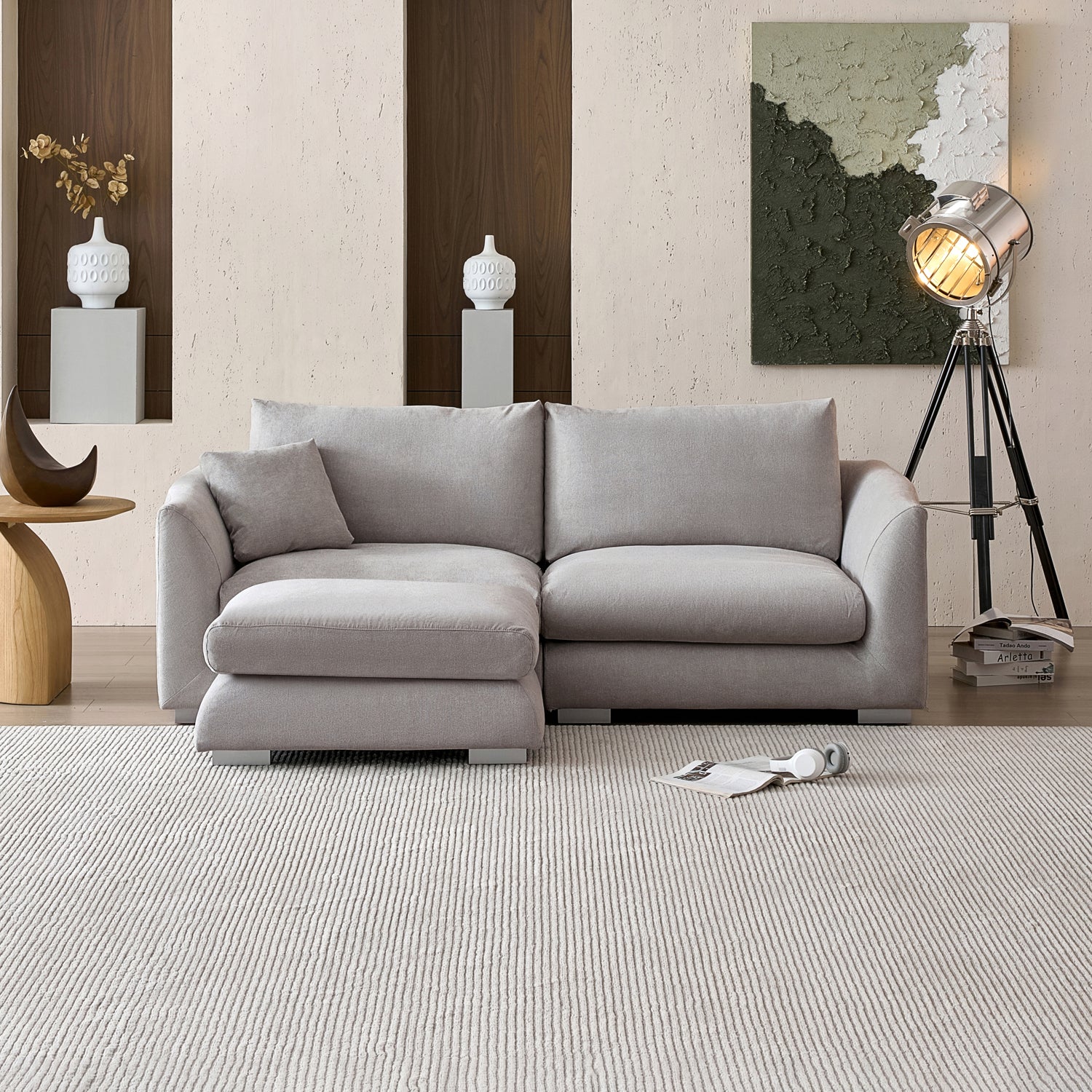 Feathers Sofa with Ottoman 84-103 Inches