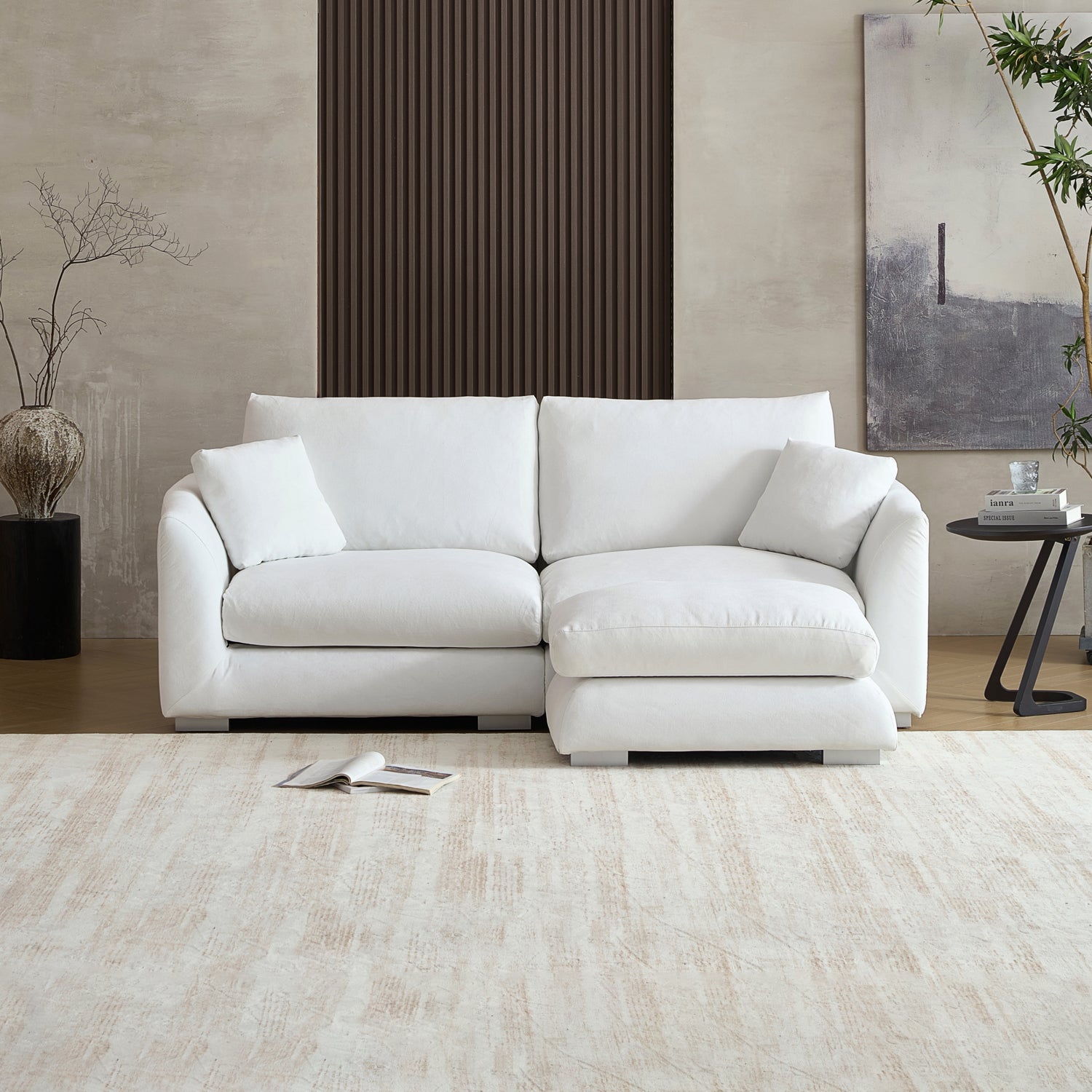Feathers Sofa with Ottoman 84-103 Inches