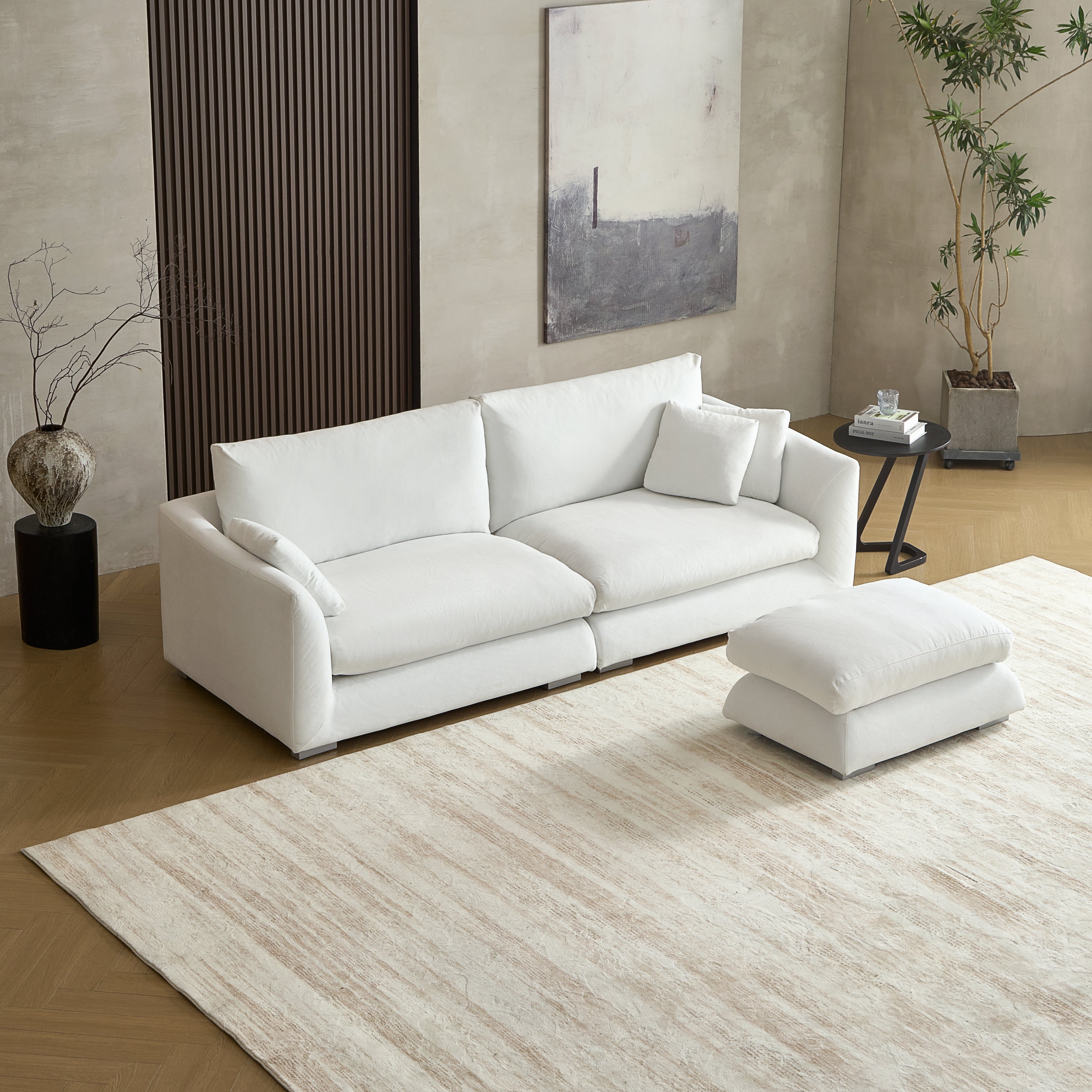 Feathers Sofa with Ottoman 84-103 Inches