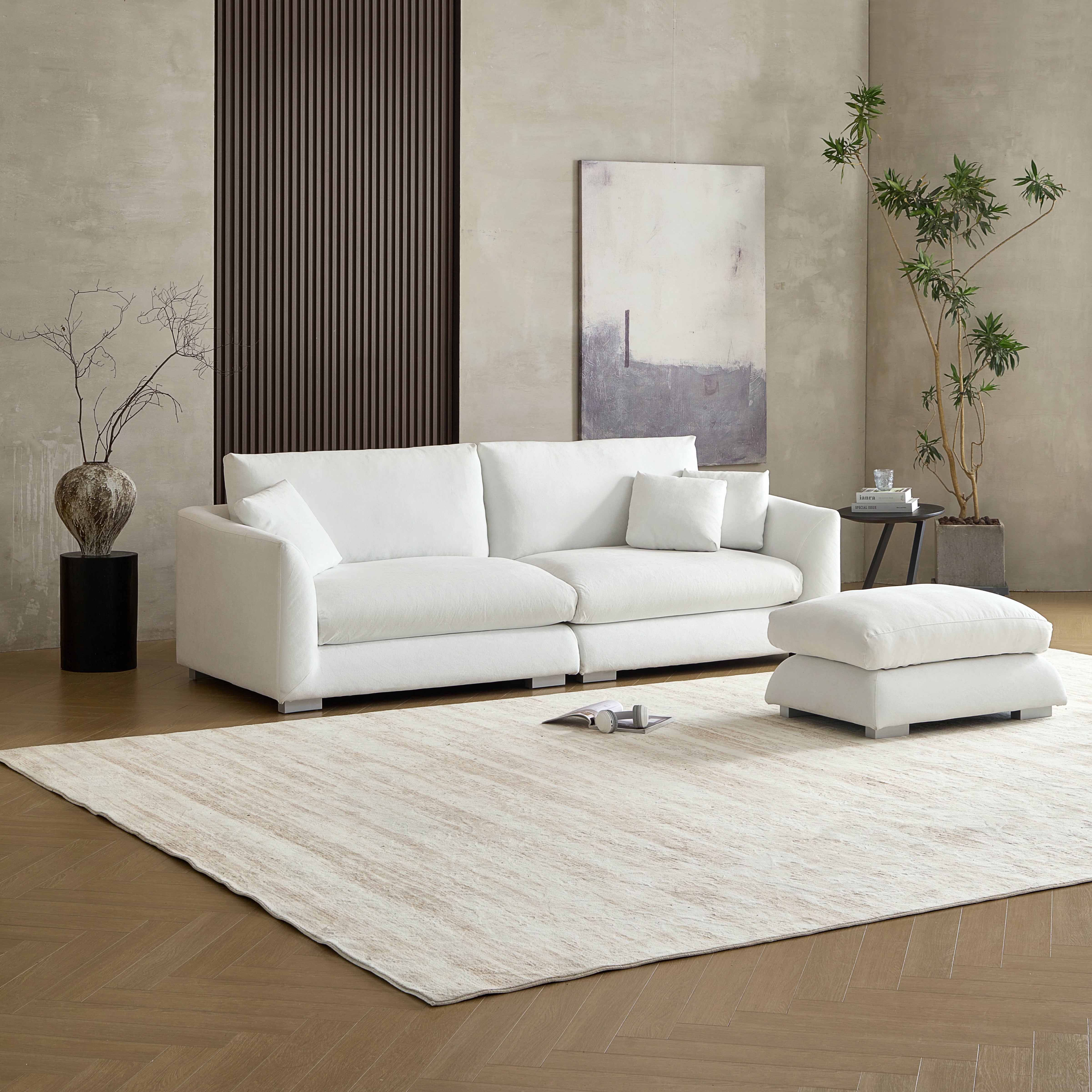 Feathers Sofa with Ottoman 84-103 Inches