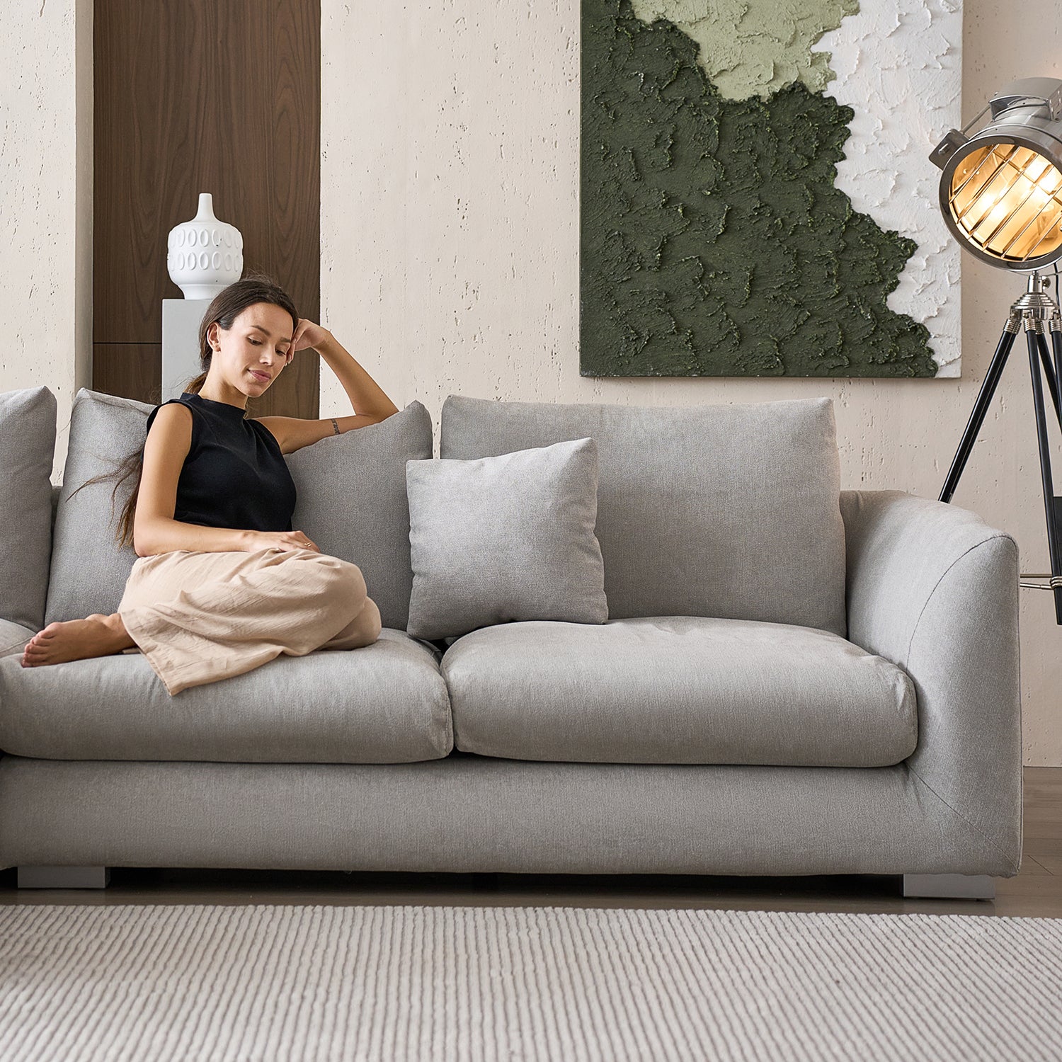 Feathers Sofa with Ottoman 84-103 Inches