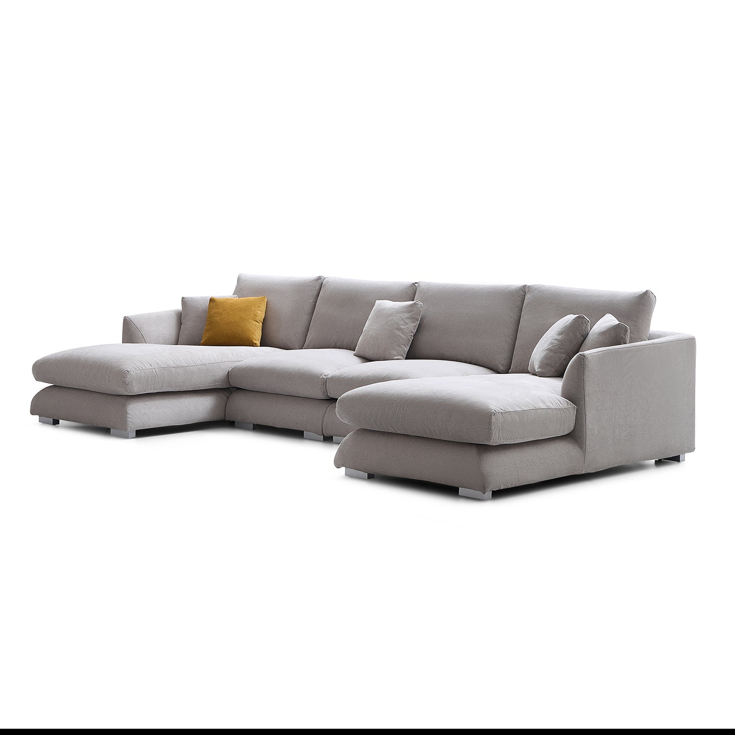 Feathers U-Shaped Sectional Couch 140-200 Inches