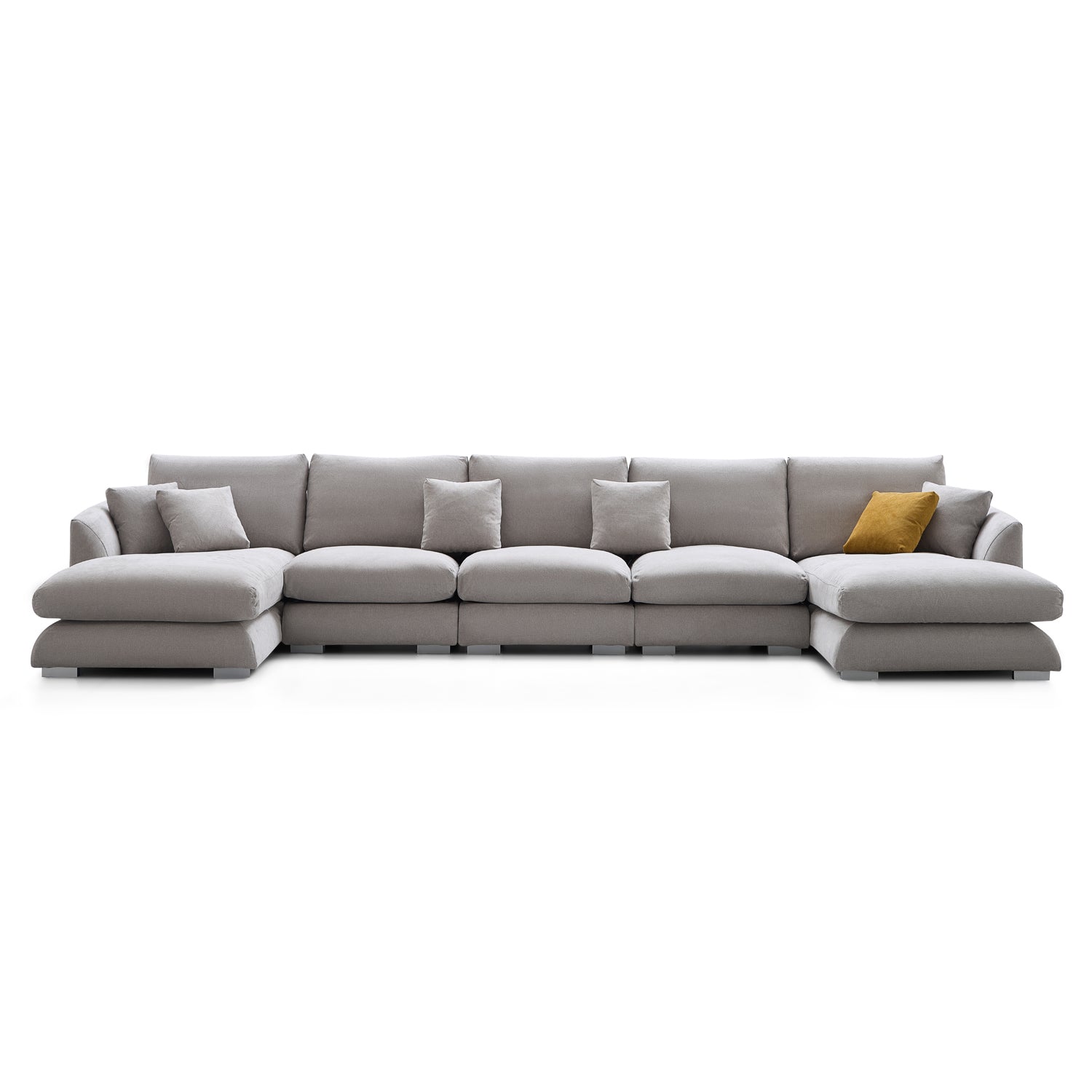 Feathers U-Shaped Sectional Couch 140-200 Inches