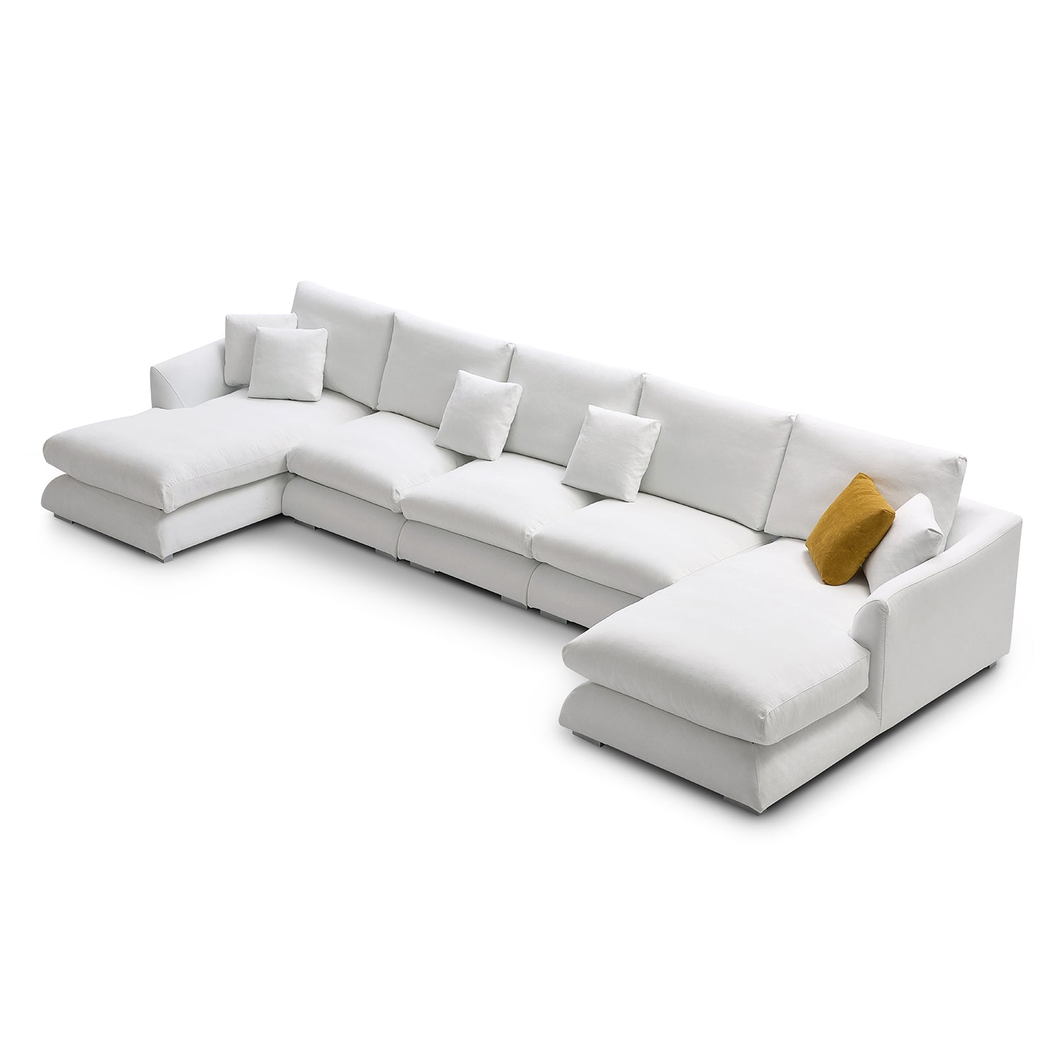 Feathers U-Shaped Sectional Couch 140-200 Inches