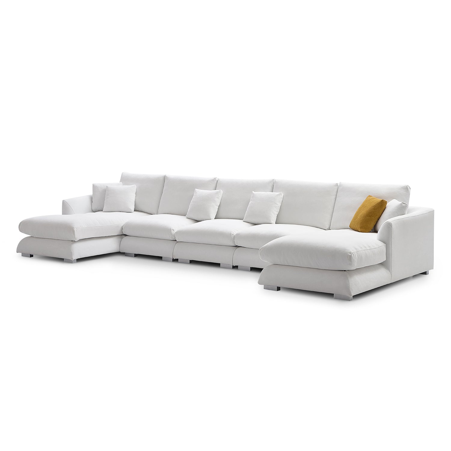 Feathers U-Shaped Sectional Couch 140-200 Inches
