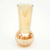 Gold Ribbed Bud Vase with Scalloped Rim 6.2 Inch Modern Home Decor