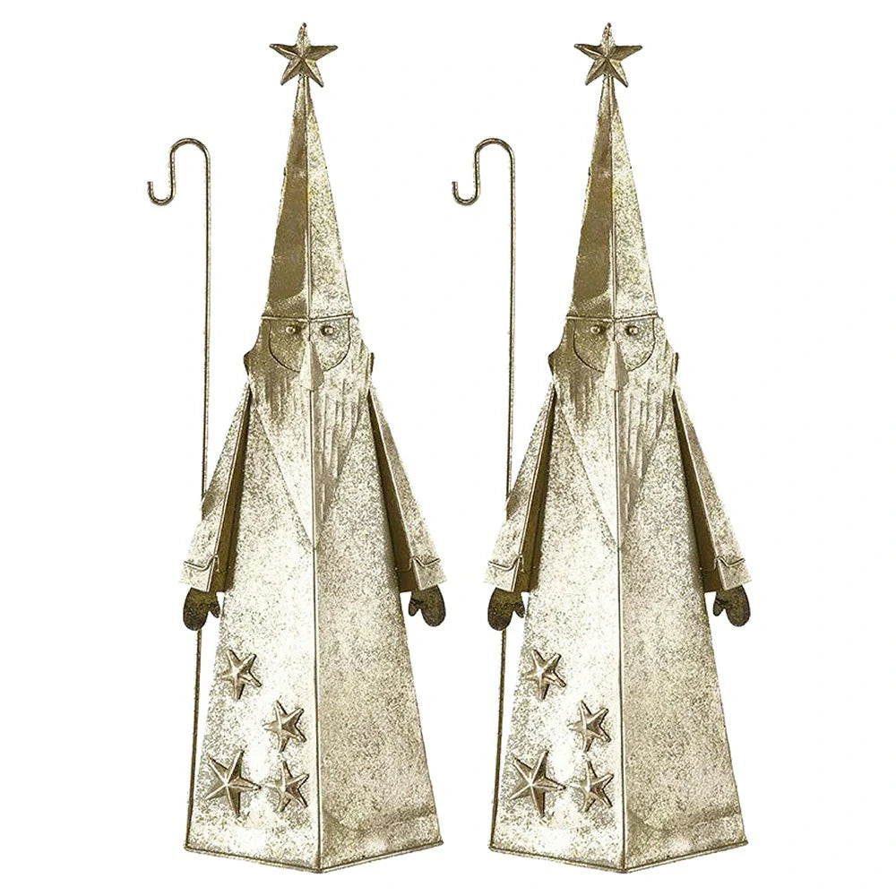 Gold Santa Decor Set of 2