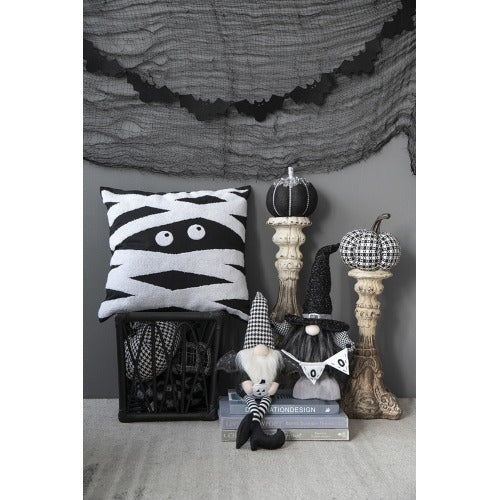 Halloween Gnome Decor with Wings & Plaid Hat 2 Pics