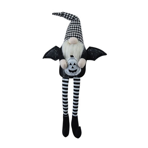 Halloween Gnome Decor with Wings & Plaid Hat 2 Pics