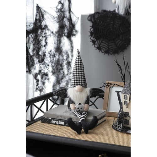 Halloween Gnome Decor with Wings & Plaid Hat 2 Pics