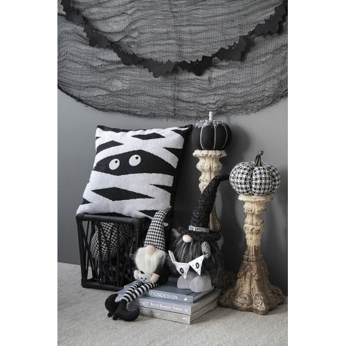 Halloween Decor Fabric Black Gnome with 'Boo' Banner