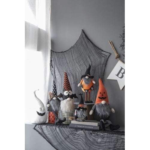 2 Pics Fabric Standing Orange Gnome Holding Banner