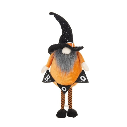 2 Pics Fabric Standing Orange Gnome Holding Banner
