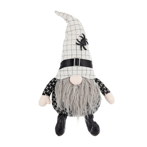 Halloween 2 Pics – Fabric Sitting Gnomes with White Hat & Spider