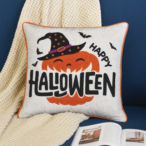 Halloween Pumpkin Witch Throw Pillow – Spooky Home Decor