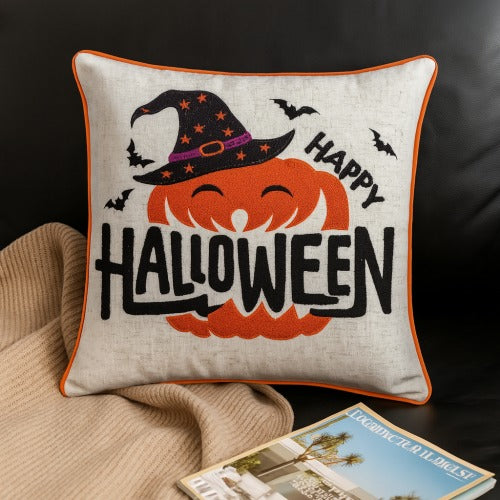 Halloween Pumpkin Witch Throw Pillow – Spooky Home Decor