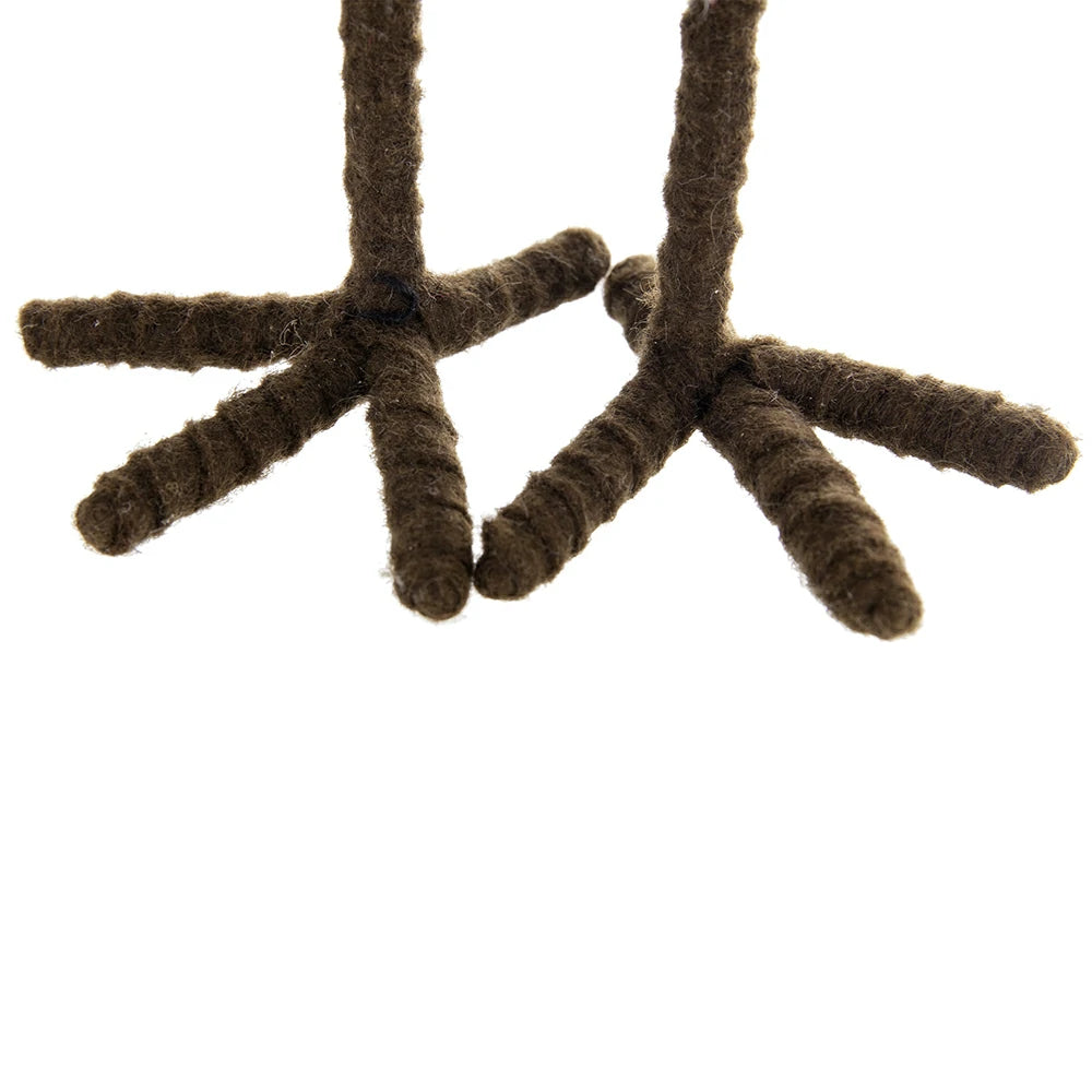 Holiday Decor Fabric Birds with Plaid Bow & Red Hat, 2 Pack