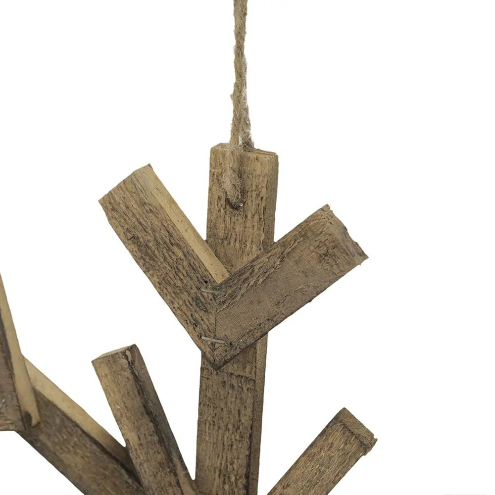 Large Wood Snowflake Ornaments  Set of 2 Hanging Decor for Holidays