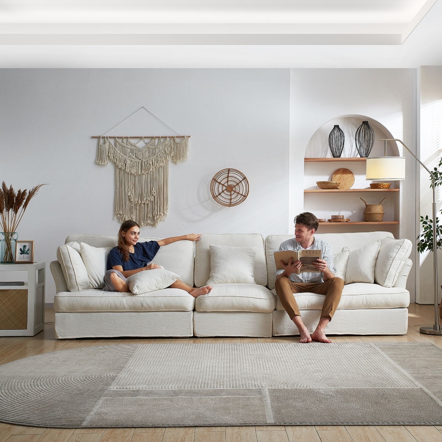 Chubby Sofa Sofa Lemons & Me 5 Seater White linen
