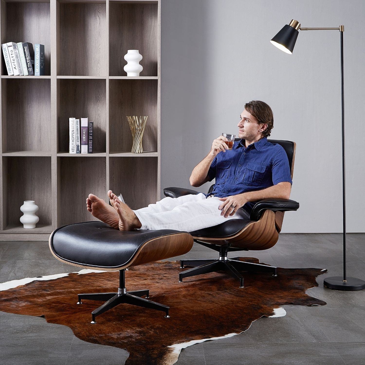 Hadley Chair with Ottoman Accent Chair Foundry