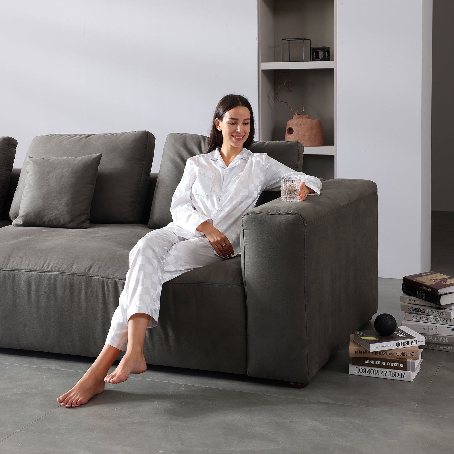 The 5th Closed Sectional - 115 inch Facing Left Grey【Christmas Special】