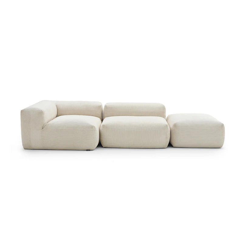Mellow Sectional Open Couch with Ottoman