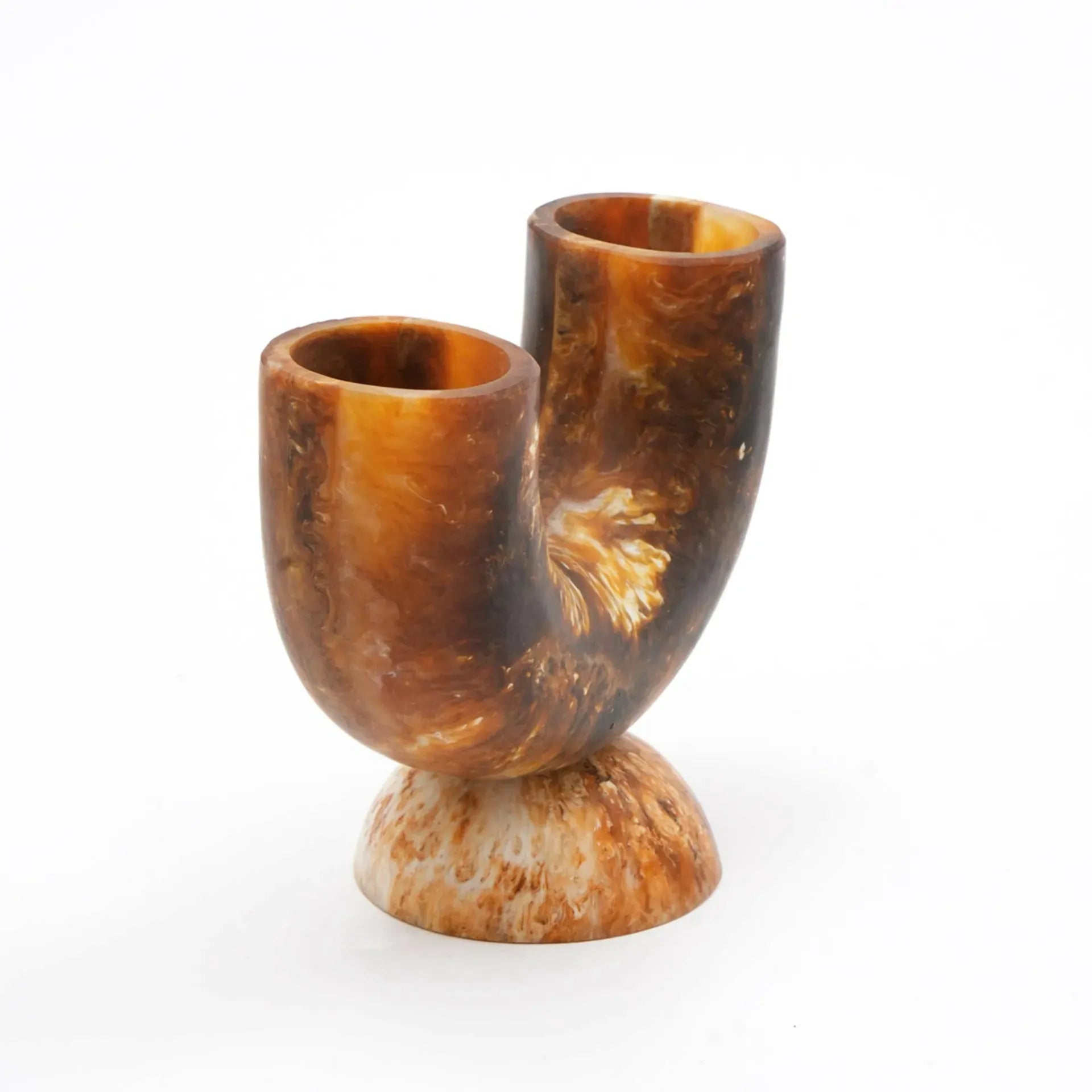 Marbled Resin Flower Vase U Shaped Design for Rustic Home Decor