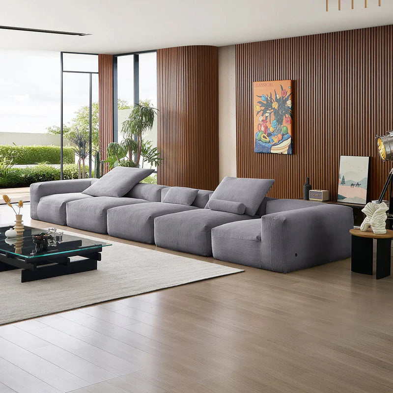 Mellow Corduroy 5-Seater Washable Sectional Couch