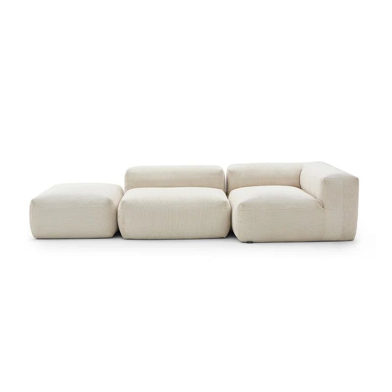 Mellow Sectional Open Couch with Ottoman