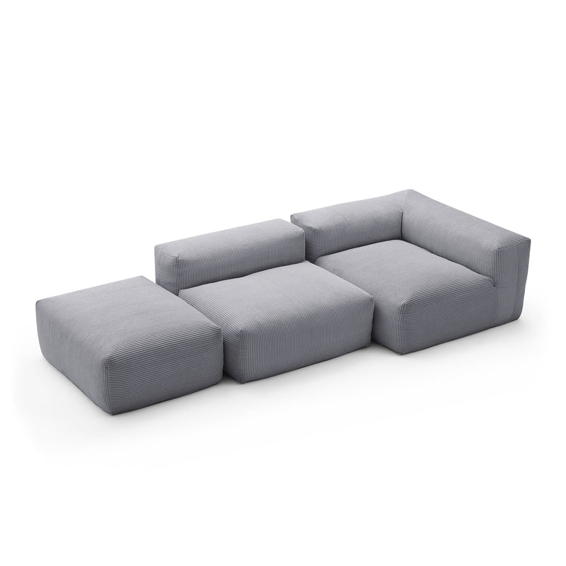 Mellow Sectional Open Couch with Ottoman