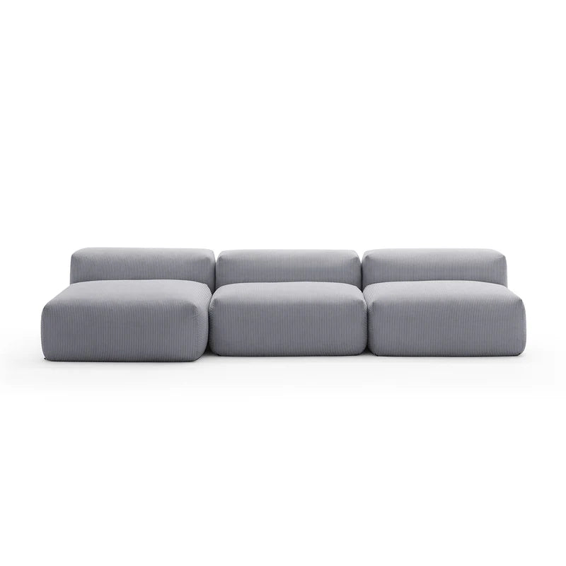 Mellow Corduroy Washable Sectional Couch Armless 3-Seater