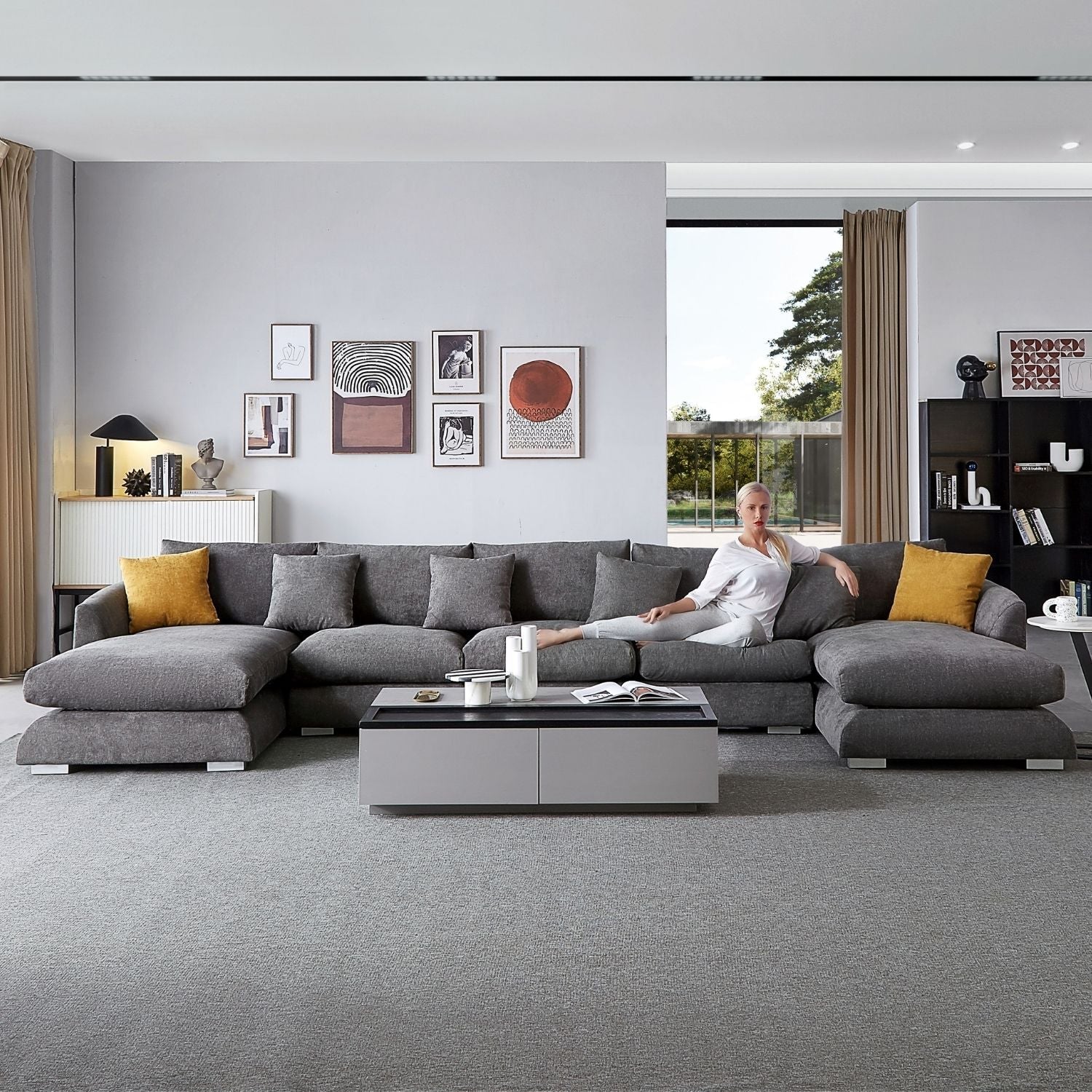 Feathers U-Sectional Sofa Mario Capasa