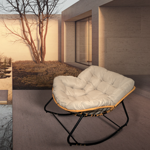 Modern Patio Egg Rocking Chair For Outdoor and Bedroom Living Room