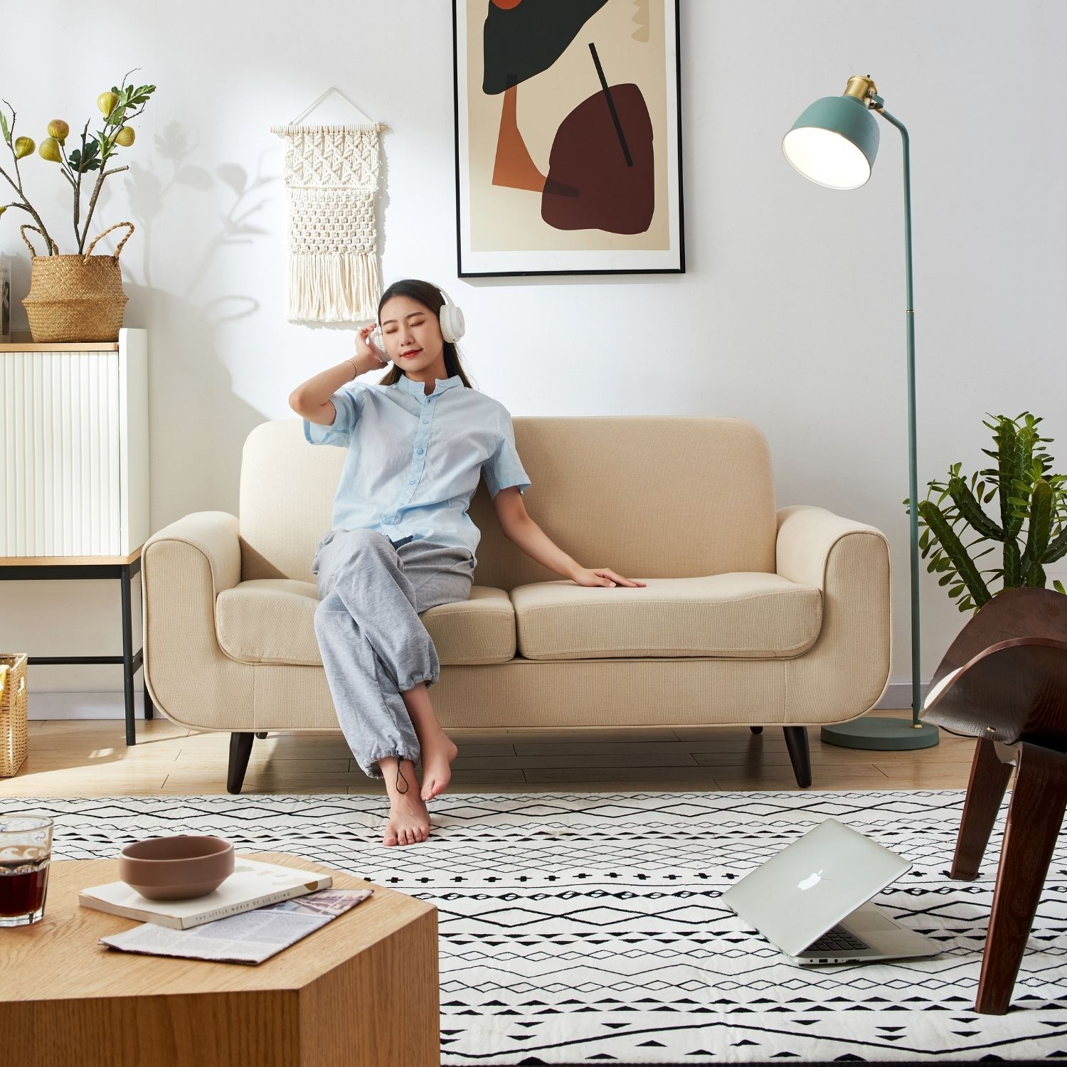 Valoren Loveseat Sofa Valyou Furniture Beige