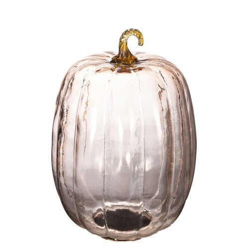 Glass Pumpkin Ornament – Orange Fall & Thanksgiving Decor