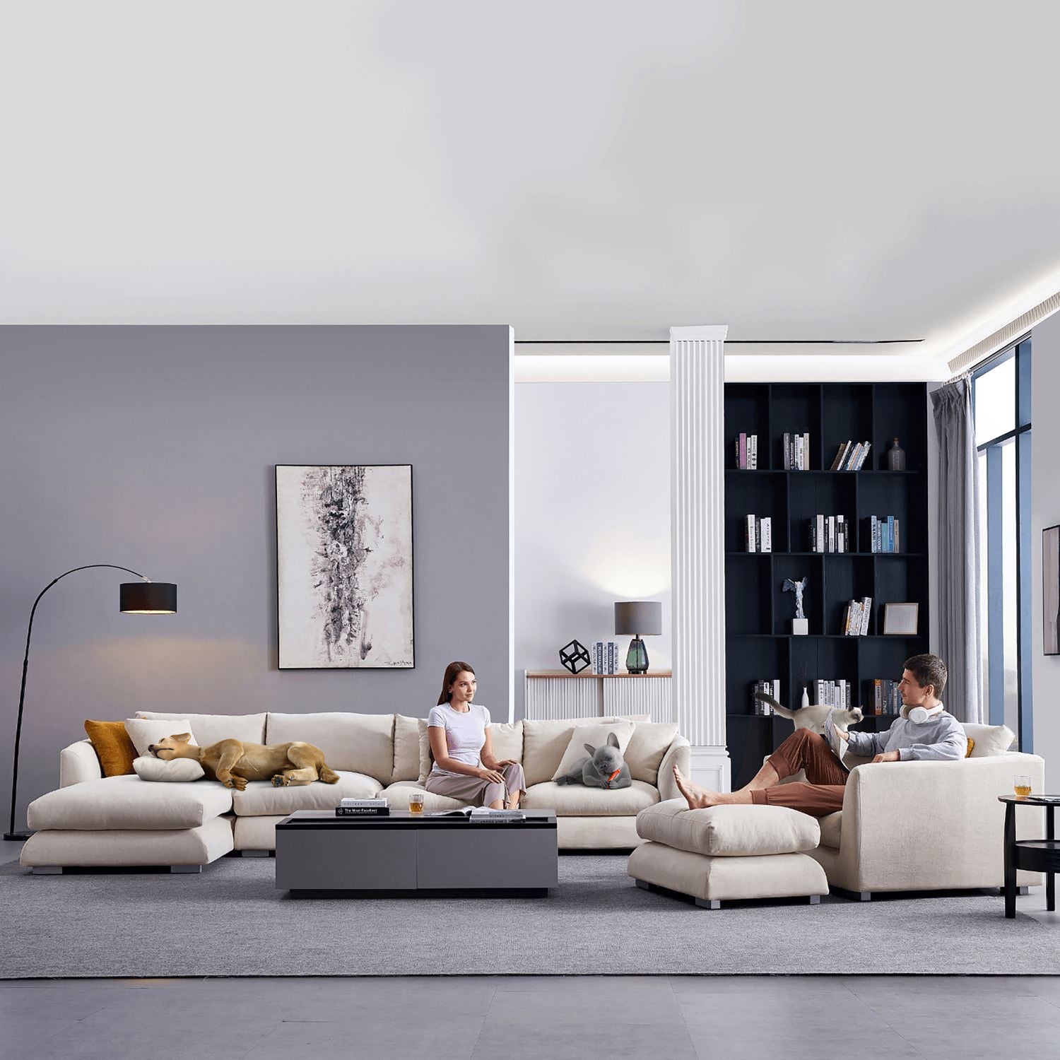 Feathers Room Set, Sofa, Mario Capasa | Valyou Furniture